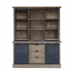 Vaisselier En Bois De Manguier Brossé Et Métal Gris Helsinki