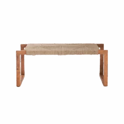 Banc En Bois D'acacia Et Laine Marietta -Chaise Écolier Métal Magasin b313 banc det face
