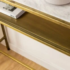 Console En Métal Doré Et Marbre Timéo -Chaise Écolier Métal Magasin b319 console ambiance zoom 4