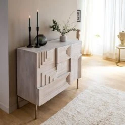 Petit Buffet En Bois De Manguier Tristan -Chaise Écolier Métal Magasin cac11 buffet ambiance 2