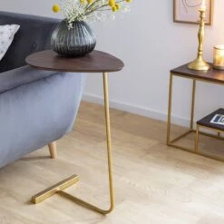 Bout De Canapé En Bois De Manguier Et Métal Léon -Chaise Écolier Métal Magasin ch29 boutcanape ambiance face