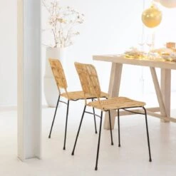 Chaise En Rotin Et En Métal Sélina (lot De 2)