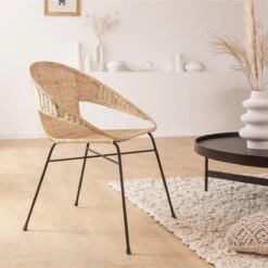 Devant 15 Chaise En Osier Et En Métal Aurélien