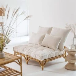 Canapé Futon En Rotin 2 Places Elisa