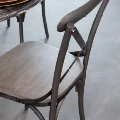 Chaise En Bois De Manguier Grise Wood (lot De 2) -Chaise Écolier Métal Magasin if528g chaise ambiance zoom 1