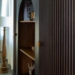 Vaisselier Arrondi En Bois De Manguier Marguarita -Chaise Écolier Métal Magasin intr16 buffet zoom 1