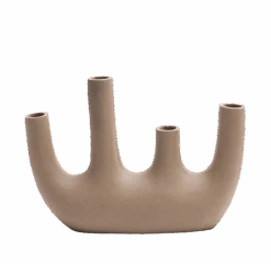 Vase Marron 4 Tiges En Aluminium Dahlia