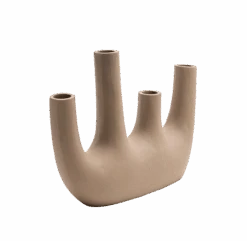 Vase Marron 4 Tiges En Aluminium Dahlia -Chaise Écolier Métal Magasin irsh 33 1078 1