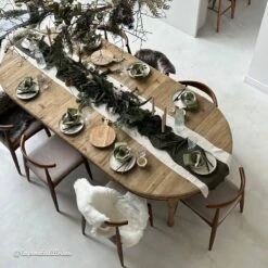 Table à Manger Avec Allonges En Bois Recyclé Garance -Chaise Écolier Métal Magasin khr 3 allonges table ambiance client 1