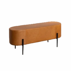 Banc En Cuir Marron Et Métal Georges -Chaise Écolier Métal Magasin ku52 banc det biais