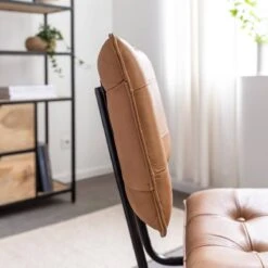 Chaise En Cuir Marron Et Métal Alex(lot De 2) -Chaise Écolier Métal Magasin ku54 chaise zoom 1