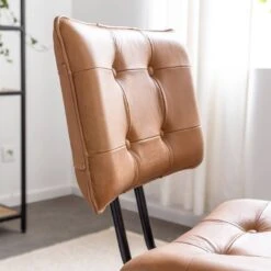 Chaise En Cuir Marron Et Métal Alex(lot De 2) -Chaise Écolier Métal Magasin ku54 chaise zoom 3