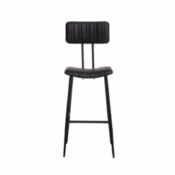 Tabouret De Bar En Cuir Noir Carl -Chaise Écolier Métal Magasin ku66 chaise det face