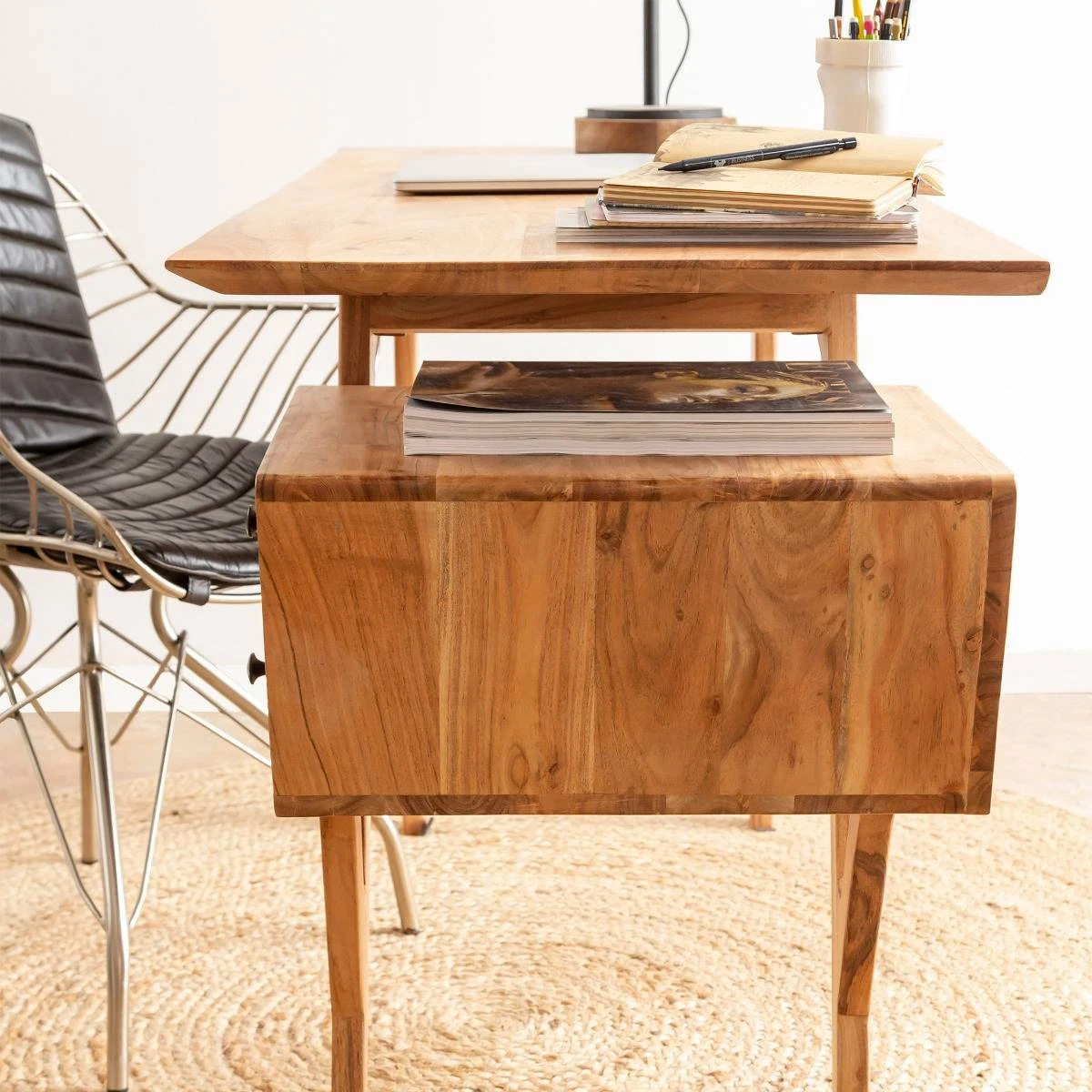 Bureau En Bois D'acacia Eliott 8 Bureau En Bois D'acacia Eliott – Image 6