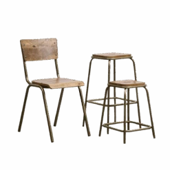 Tabouret De Bar écolier Métal Et Bois 69 Cm Marcus -Chaise Écolier Métal Magasin product a e ae132 tabouret ensemble 1