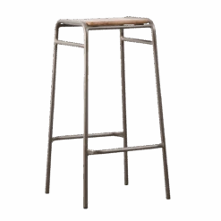 Tabouret De Bar écolier Bois Et Métal 77cm Anais