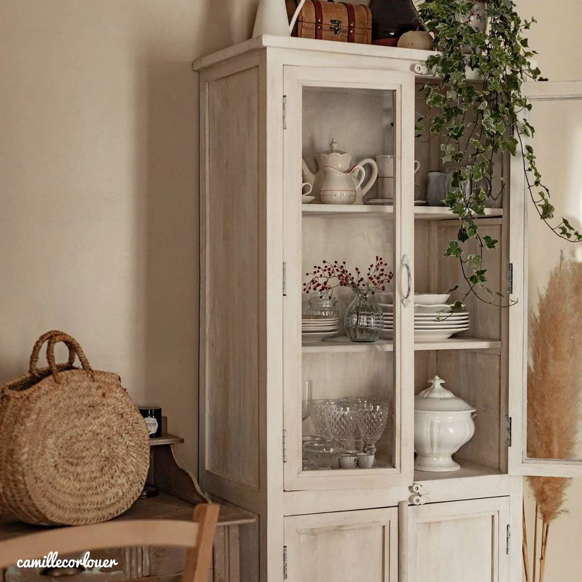 Vaisselier En Bois De Manguier Blanchi Cuzco 5 Vaisselier En Bois De Manguier Blanchi Cuzco – Image 3