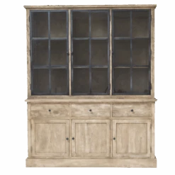 Vaisselier En Bois De Manguier Brossée Et Métal Noir Clotilde