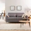 Canapé Convertible 3 Places En Tissu Gris Imola