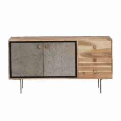 Buffet En Bois D'acacia Et Pierre Côme