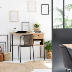 Bureau En Bois De Frêne Et Métal Ortense