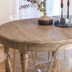 Table à Manger Avec Allonges En Bois Recyclé Garance -Chaise Écolier Métal Magasin product k h khr 3 allonges table ambiance 4