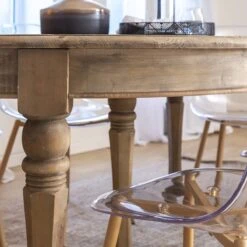 Table à Manger Avec Allonges En Bois Recyclé Garance -Chaise Écolier Métal Magasin product k h khr 3 allonges table ambiance 7