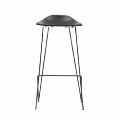 Tabouret De Bar En Cuir Noir Archi -Chaise Écolier Métal Magasin product k u ku180 n tabouret face
