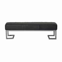 Banc D'entrée En Cuir Noir Jamy -Chaise Écolier Métal Magasin product k u ku288 n banc face 1