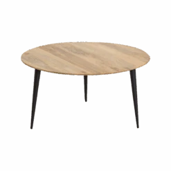 Table Basse Ronde En Bois De Manguier Et Métal Aimée