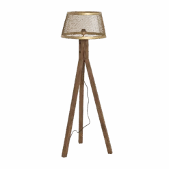 Lampe Trépied En Bois De Manguier Et Métal Marcello