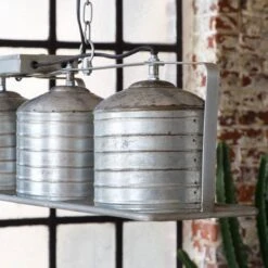 Suspension En Métal Gris 4 Lampes Alana -Chaise Écolier Métal Magasin product l u lus2650 luminaire ambiance 6