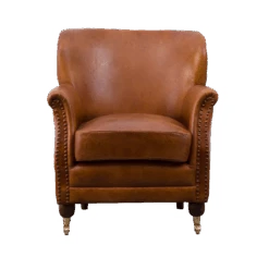 Fauteuil Club En Cuir Marron Camden