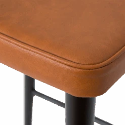 Tabouret De Bar En Cuir Marron Et Métal Noir Victor -Chaise Écolier Métal Magasin product m i mim160 tabouret assise