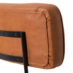 Tabouret De Bar En Cuir Marron Et Métal Noir Victor -Chaise Écolier Métal Magasin product m i mim160 tabouret dossier 1