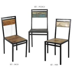 Chaise En Bois Coloré Ethnik (lot De 2) -Chaise Écolier Métal Magasin product m o moxch chaise ensemble 1