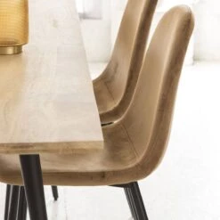 Chaise Scandinave En Velours Marron Café Copenhague (lot De 2)