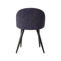 Chaise En Tissu Bleu Marine Et Métal Jasmine (lot De 2) -Chaise Écolier Métal Magasin product p x px 08bleu chaise dos 1