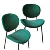 Chaise En Velours Vert émeraude Sohane (lot De 2)
