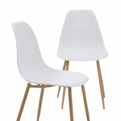 Chaise Scandinave En Plexi Blanc Pieds Compas Marius (lot De 2)