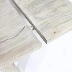 Table à Manger Avec Allonges En Bois De Manguier Blanchi Terra -Chaise Écolier Métal Magasin product r a ra40 table a manger allonges 1 1