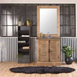 Jeté En Fausse Fourrure Noire -Chaise Écolier Métal Magasin product v d vdl 20 deco ambiance 1