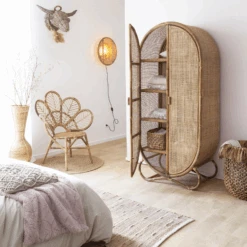 Applique Murale Ronde En Rotin Et Cannage Rim -Chaise Écolier Métal Magasin product v d vdl 49 applique ambiance ouvert