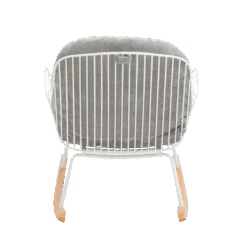 Rocking Chair En Métal Blanc Tissu Gris Ethan -Chaise Écolier Métal Magasin product w e weo 179b fauteuil dos 1