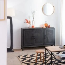 Buffet Cannage En Bois De Manguier Lisa