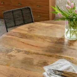 Table à Manger Ronde En Bois De Manguier Gloria -Chaise Écolier Métal Magasin shr64 table zoom 1