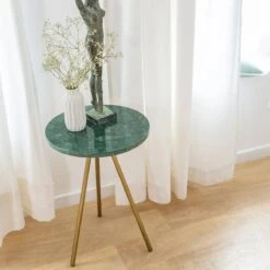 Bout De Canapé En Marbre Vert Eva