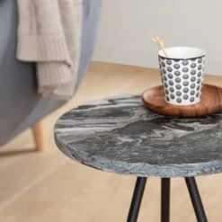 Bout De Canapé En Marbre Gris Eva -Chaise Écolier Métal Magasin su26 boutcanpe ambiance zoom 2