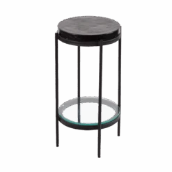 Bout De Canapé Plateau En Verre Gris Lise