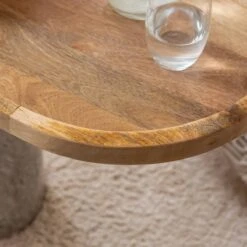 Bout De Canapé En Bois De Manguier Et Marbre Andréa -Chaise Écolier Métal Magasin su32 bout de canap zoom 2